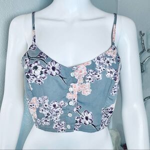 Gypsies & Moondust Floral Sleeveless Crop Top